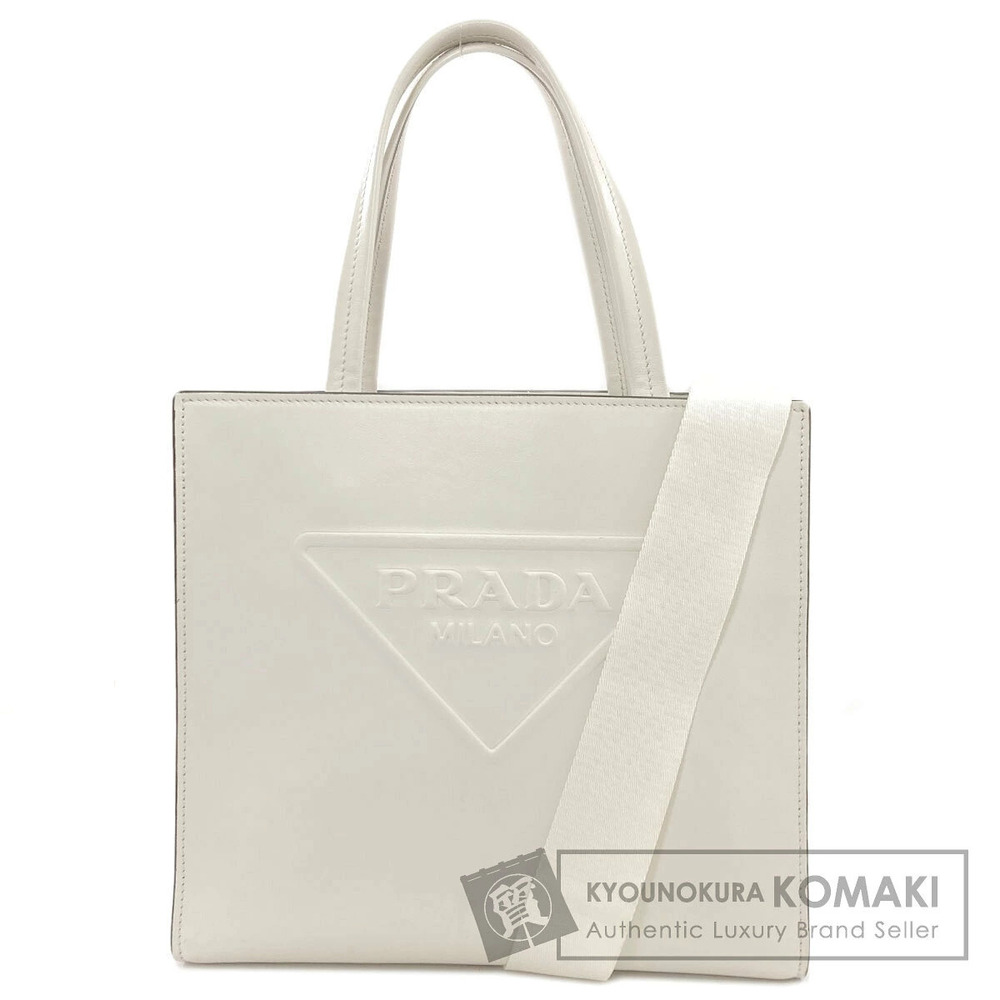 Prada Embossed Triangle Handbag Calfskin